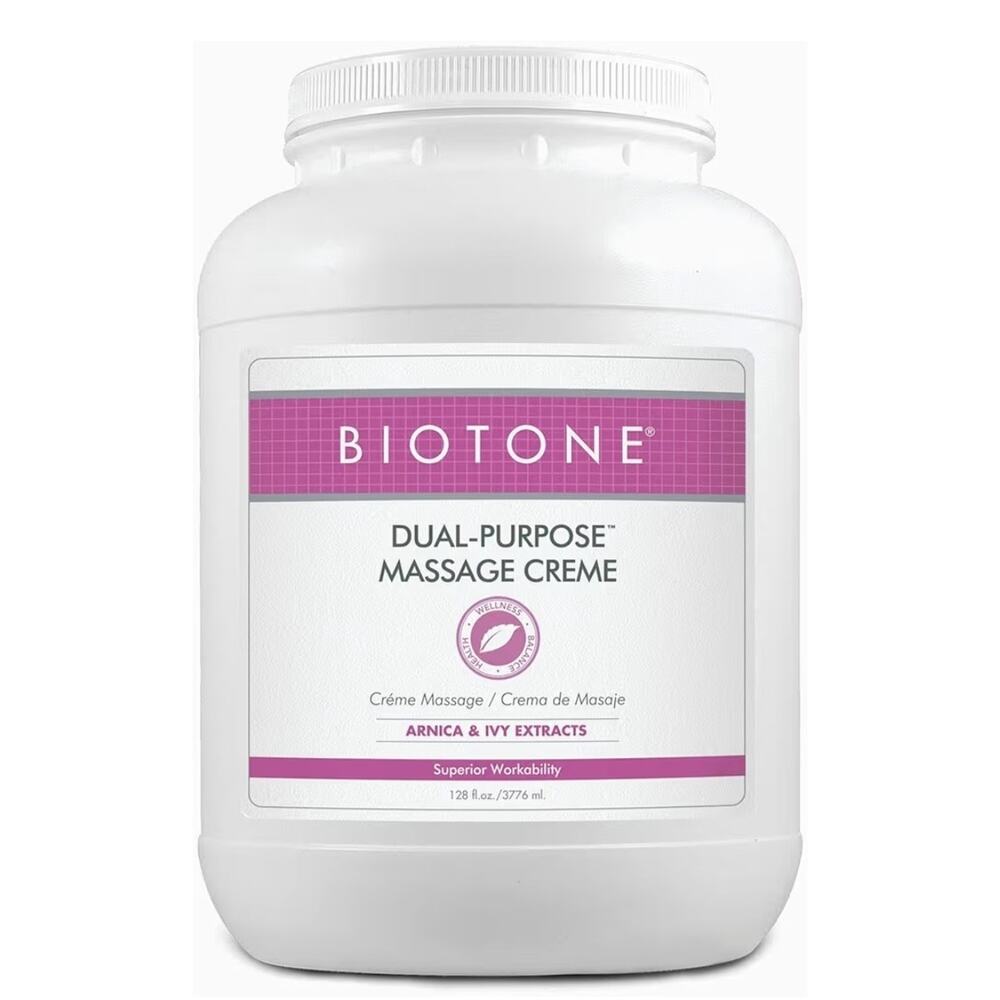 BIOTONE Dual-Purpose Massage Crème with Arnica and Ivy Extracts, 128 Fl Oz